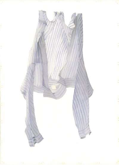 Gestreept Blauw Shirt in de Wind door Miles Contemporary Artist Thistlethwaite